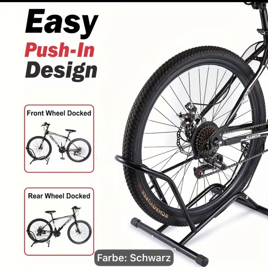Fahrradständer Schwarz – Freistehender Bodenständer für Garage & Zuhause