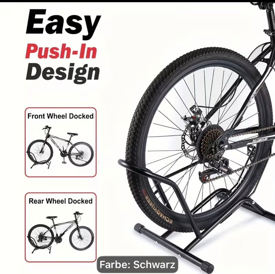Fahrradständer Schwarz – Freistehender Bodenständer für Garage & Zuhause