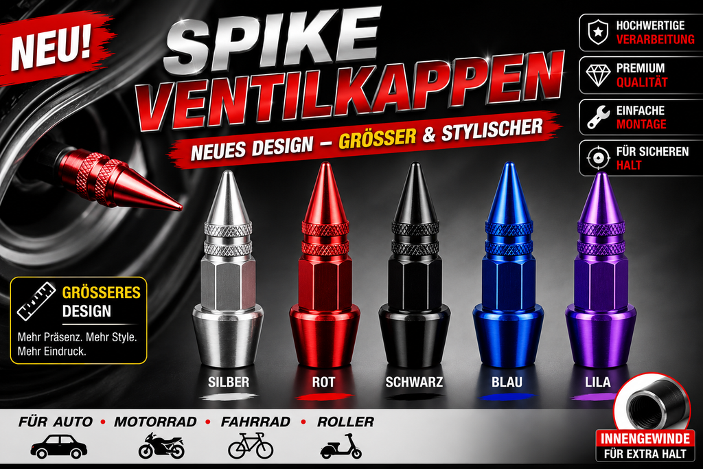 Ventilkappen Spike Alu verschiedene Farben Schrader