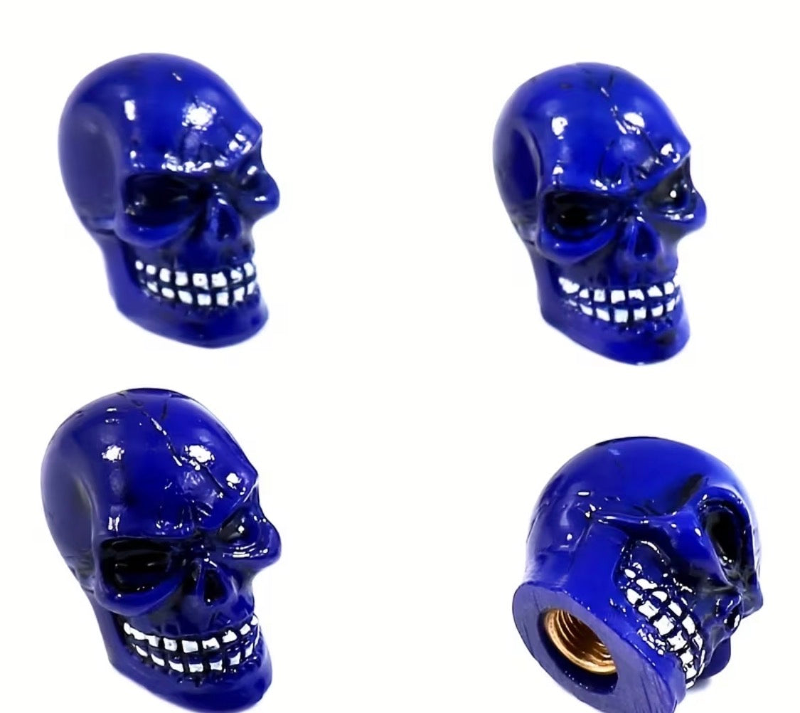 Ventilkappen, Premium Totenkopfdesign 4Stück Handbemalt Schraderventile