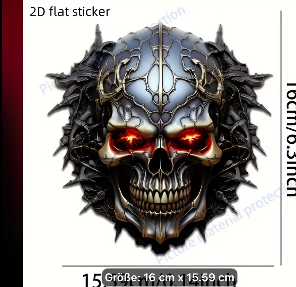 Totenkopf Aufkleber – Skull Sticker in 5 markanten Designvarianten