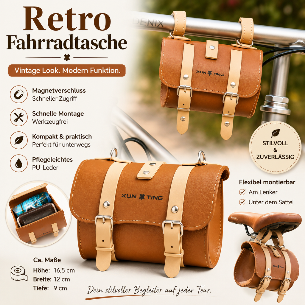 Retro-Fahrradtaschen in Lederoptik – 4 Modelle für deinen Vintage-Look
