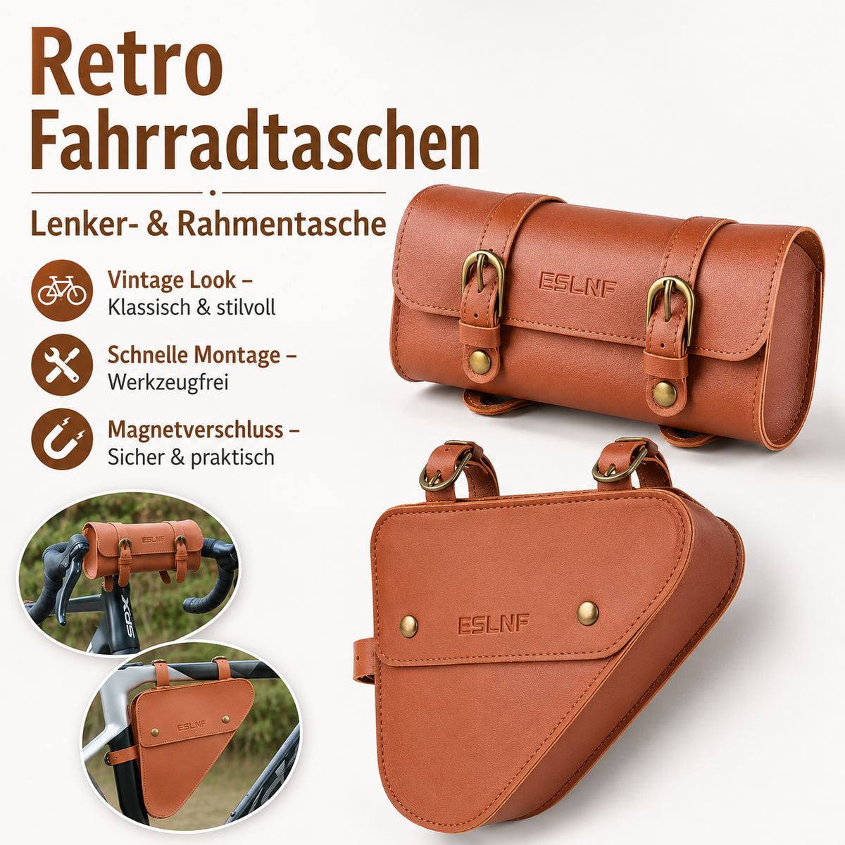Retro-Fahrradtaschen in Lederoptik – 4 Modelle für deinen Vintage-Look