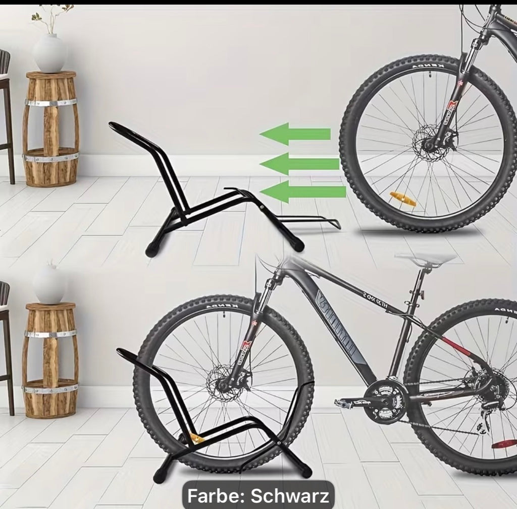 Fahrradständer Schwarz – Freistehender Bodenständer für Garage & Zuhause