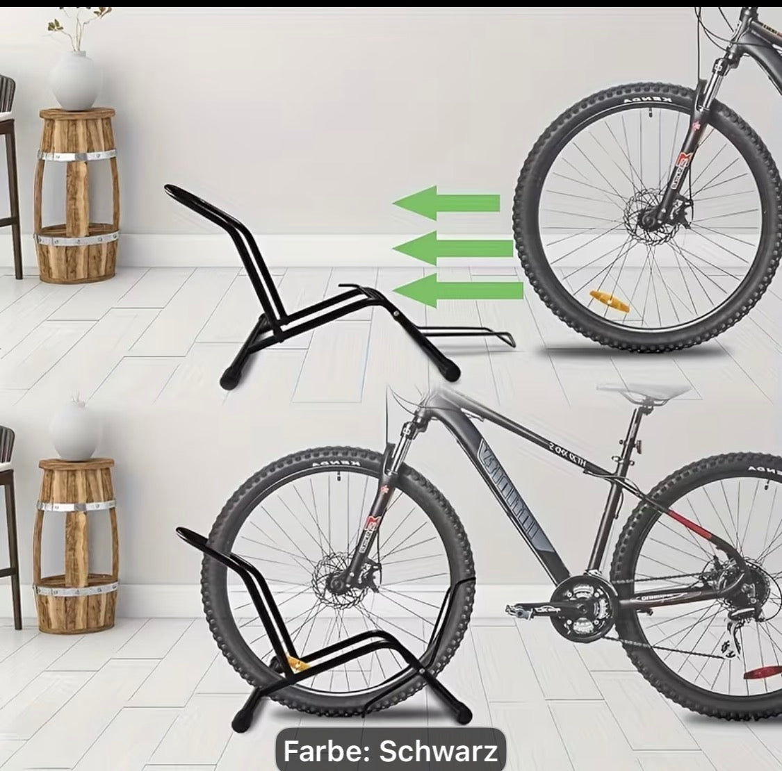 Fahrradständer Schwarz – Freistehender Bodenständer für Garage & Zuhause