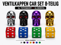 Ventilkappen Würfel/Skull im 8er Set verschiedene Farben Schrader