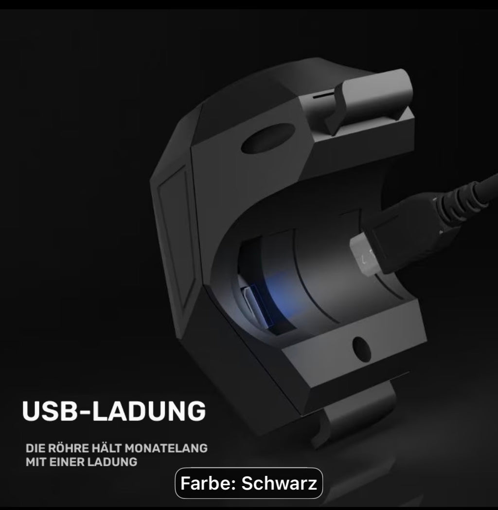 Fahrradhupe 120 dB mit Alarm & USB-Ladefunktion – Schwarz / Carbon-Look
