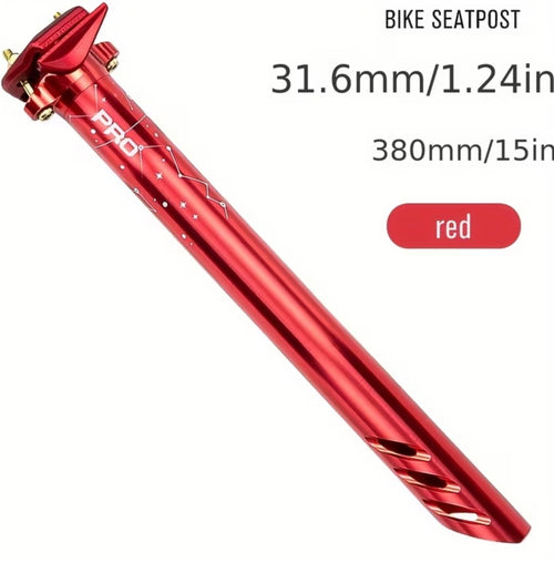 Alu-Sattelstütze 380 mm – Rot & Oil Slick – Ø 27,2 / 30,8 / 31,6 mm x 400 mm