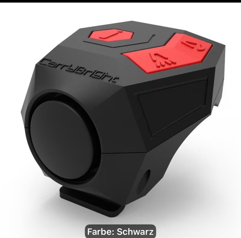 Fahrradhupe 120 dB mit Alarm & USB-Ladefunktion – Schwarz / Carbon-Look