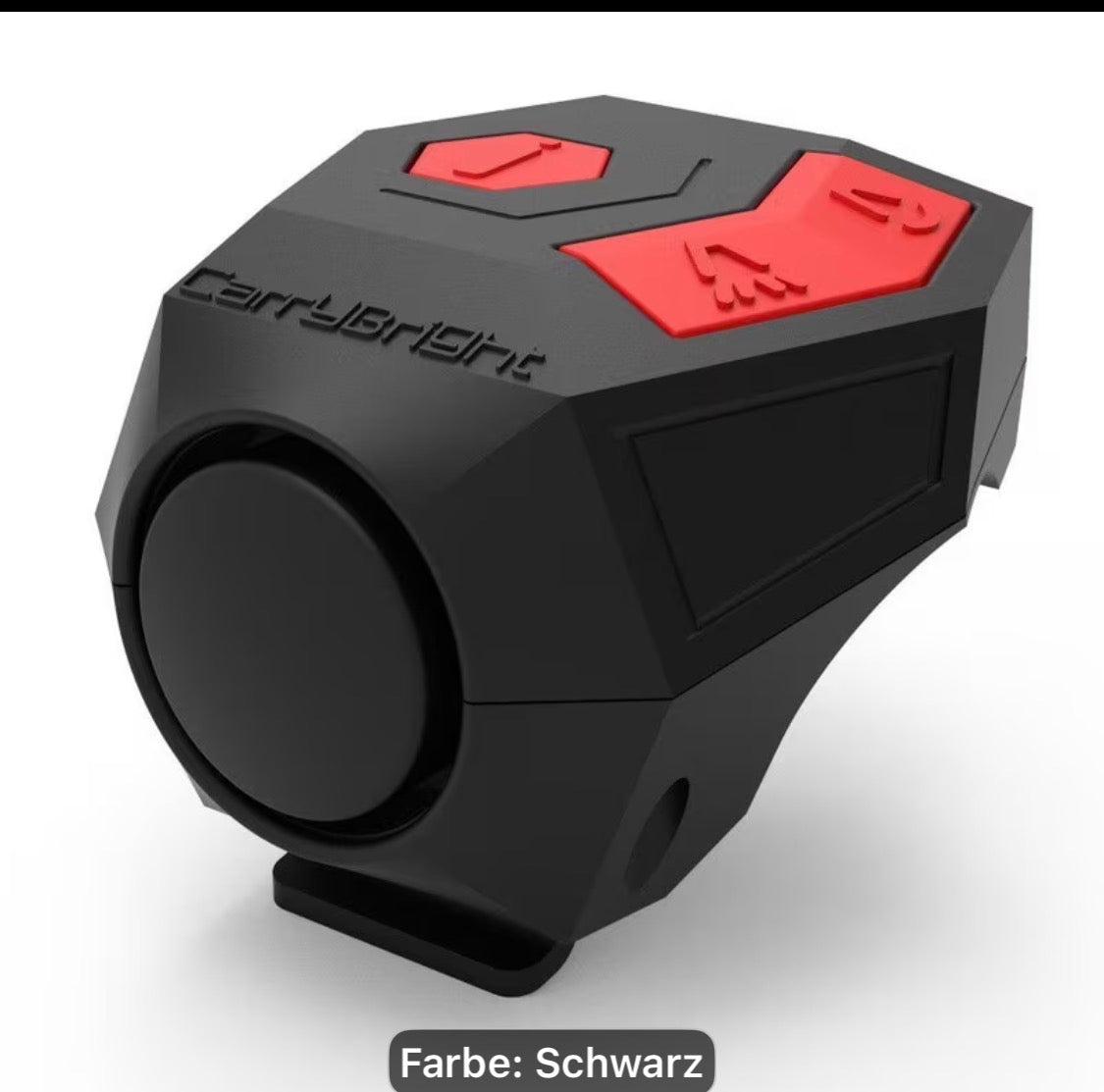Fahrradhupe 120 dB mit Alarm & USB-Ladefunktion – Schwarz / Carbon-Look