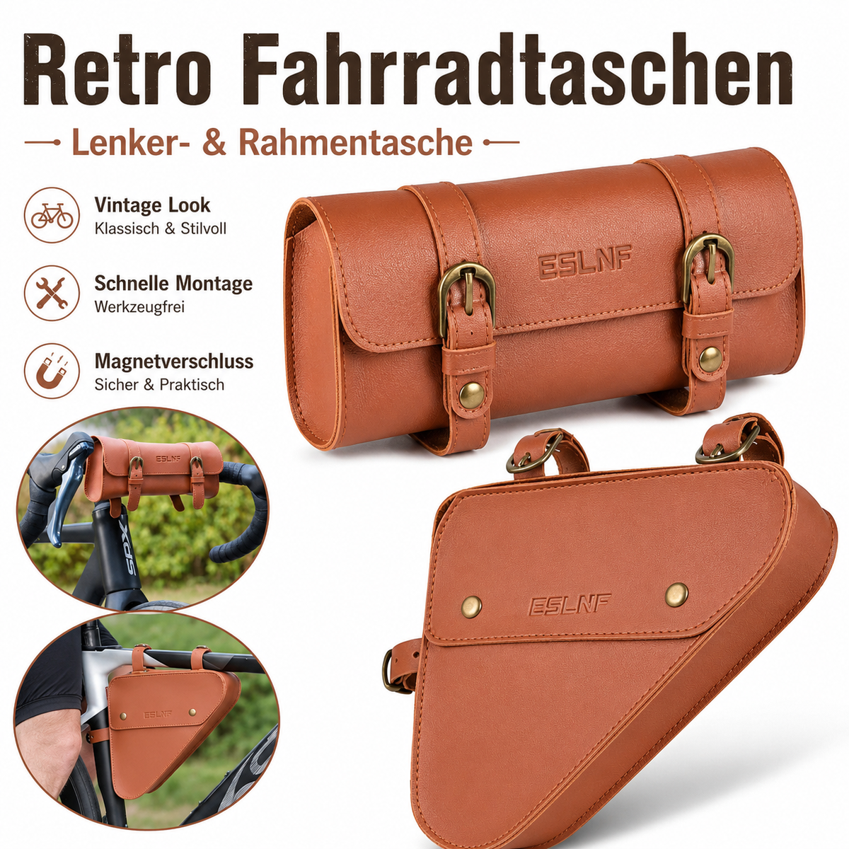 Retro-Fahrradtaschen in Lederoptik – 4 Modelle für deinen Vintage-Look
